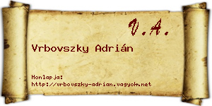 Vrbovszky Adrián névjegykártya